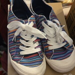 Women's Rocket Dog Colorful Striped Sneakers with White Laces